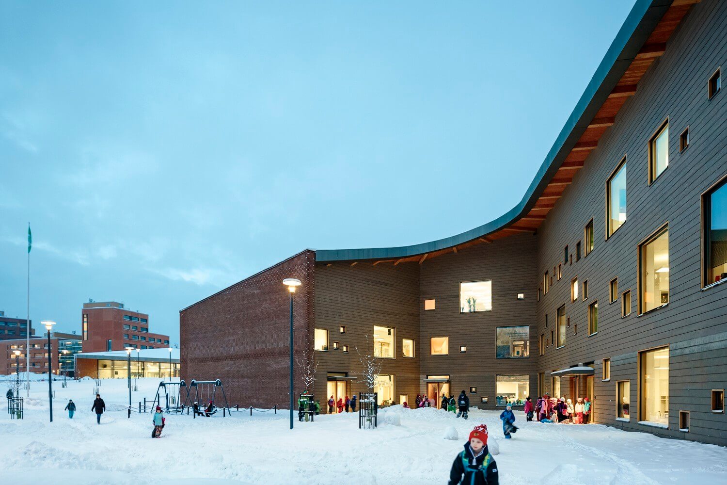 Saunalahden koulu - Saunalahti school in Espoo, Finland designed by Versas architects.